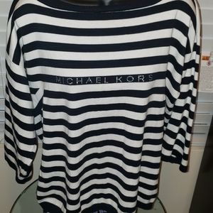 Michael Kors! Women XL Navy/White Boatneck Top